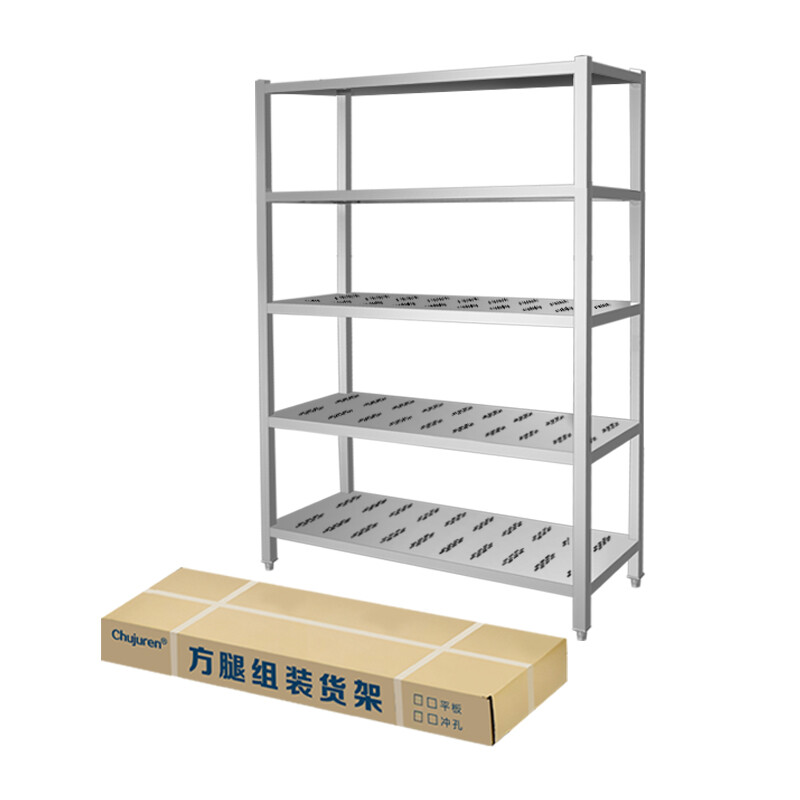 Five-layer punching shelf square leg assembly