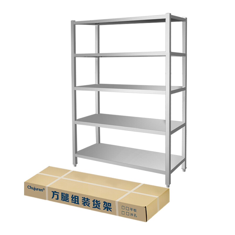 Five-layer flat shelf square leg assembly