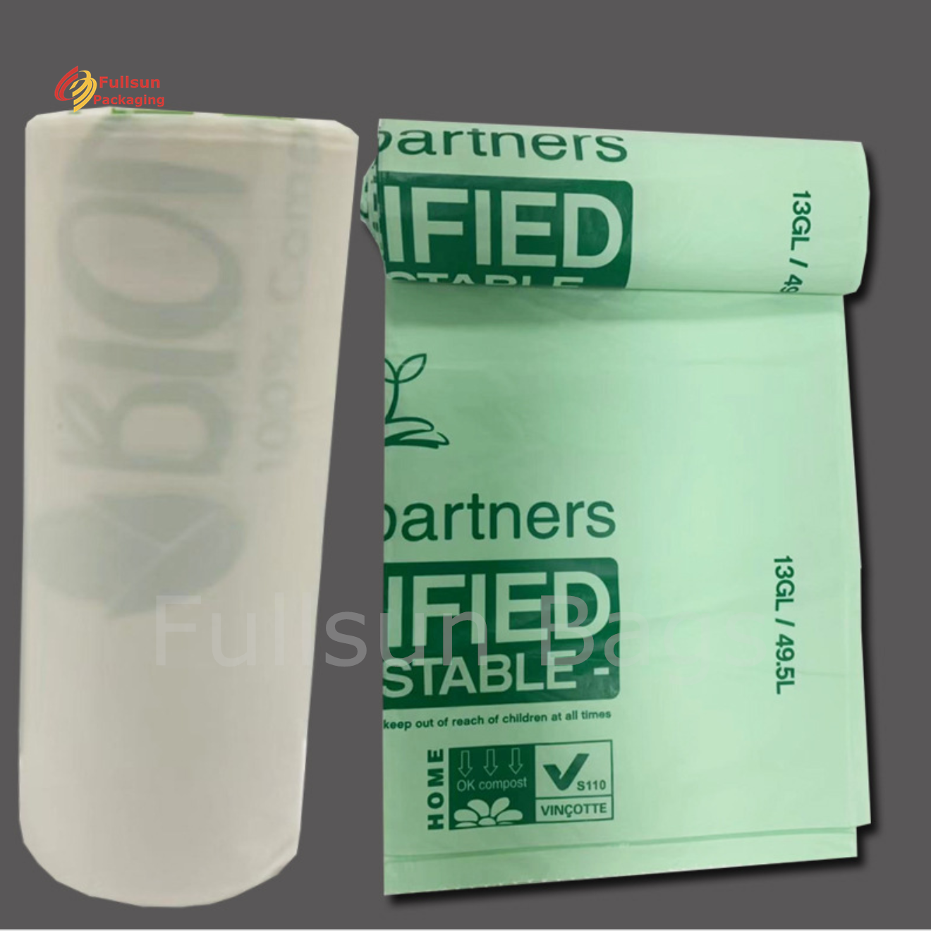 Tas sampah biodegradable, tong sampah, dan tas