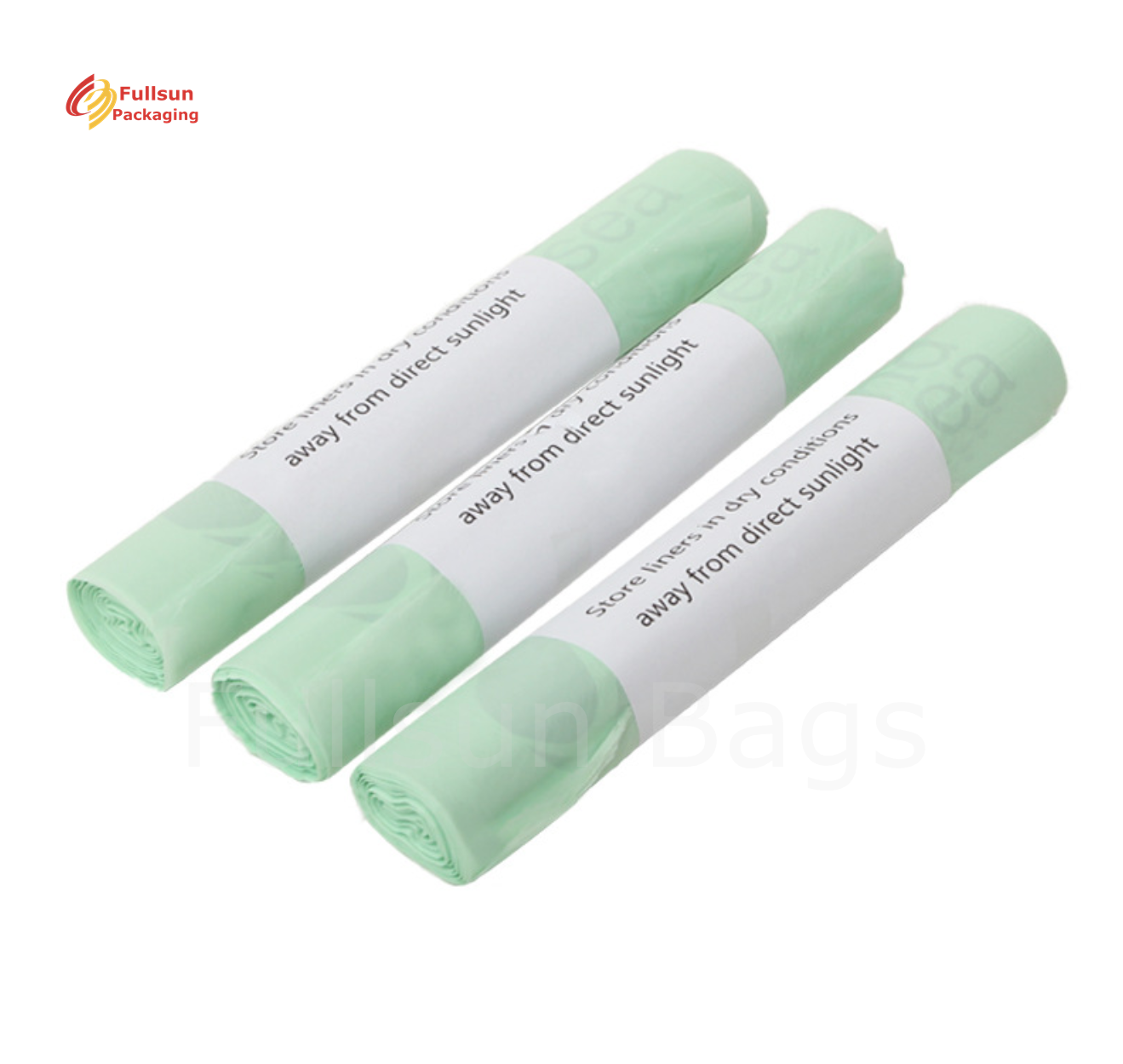 Tas sampah biodegradable, tong sampah, dan tas