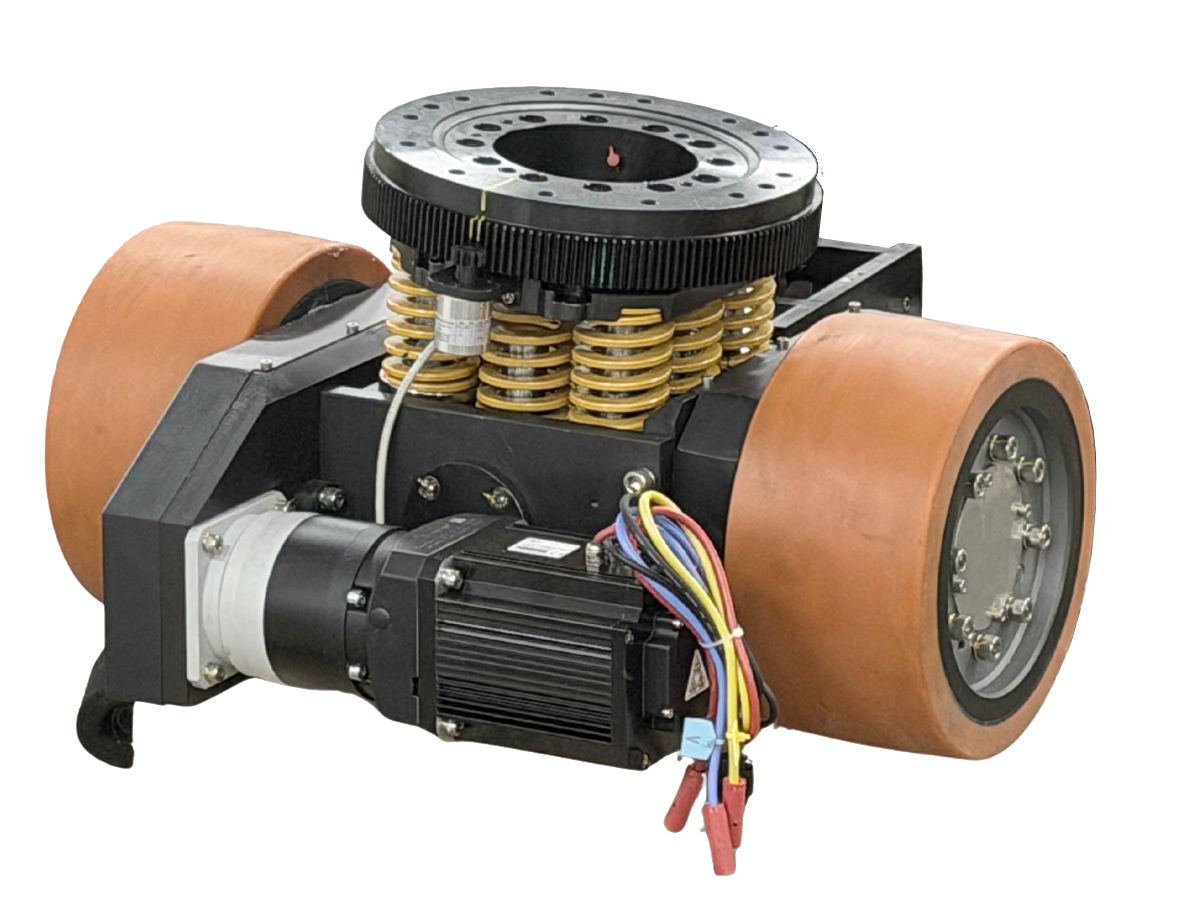Differential drive wheel with spring suspension