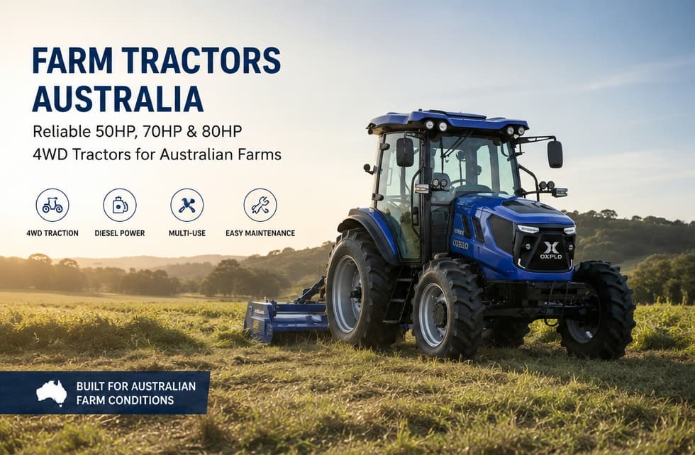 Reliable 50HP, 70HP & 80HP 4WD Tractors for Australian Farms