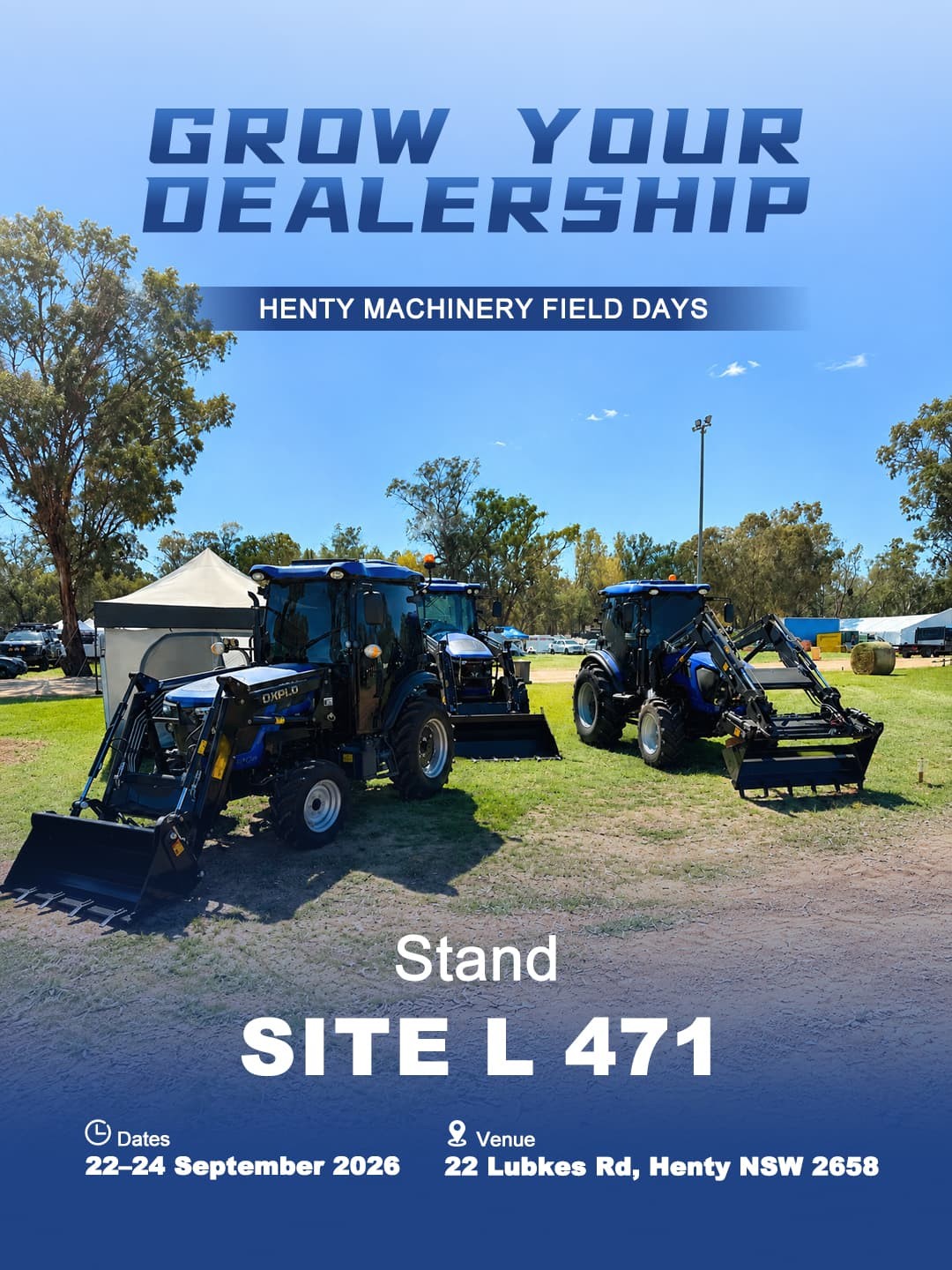 OXPLO Tractors at Henty (7) OXPLO Tractors on Display at Henty Machinery Field Days 2026