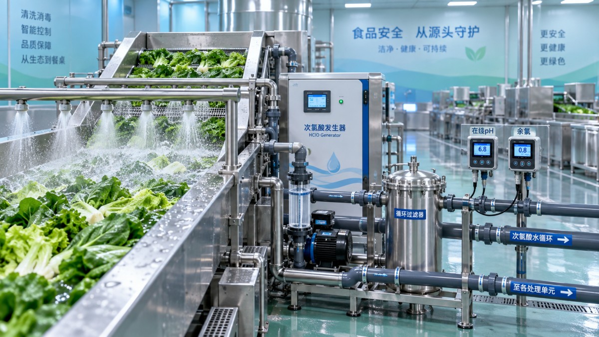 Food Hypochlorous Acid Generators for Produce Washing: Key Process Controls Generator Asam Hipoklorit untuk Pencucian Produk Segar: Pengendalian Proses Utama