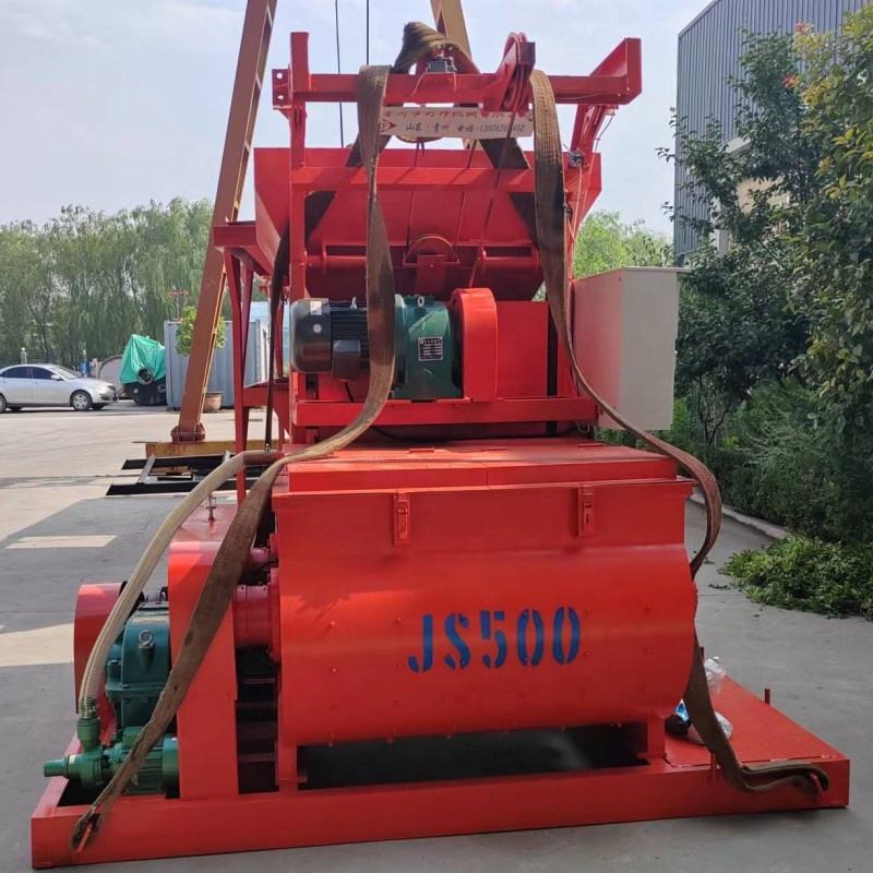 JS500 Mini Diesel Cement Mixer Used Condition Home Construction Core Steel Motor Engine Pump Included Concrete Industries