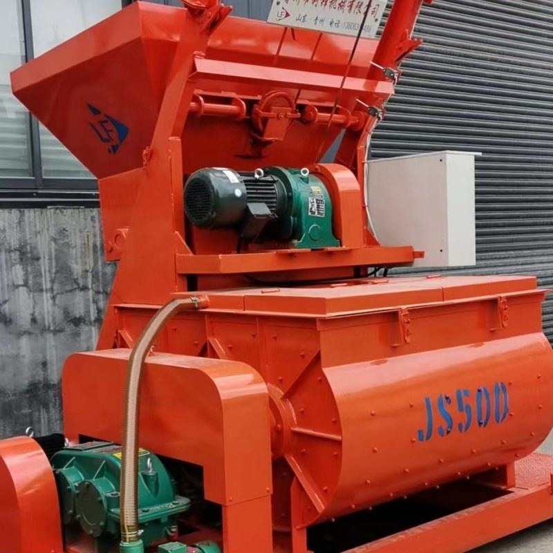 JS500 Mini Diesel Cement Mixer Used Condition Home Construction Core Steel Motor Engine Pump Included Concrete Industries
