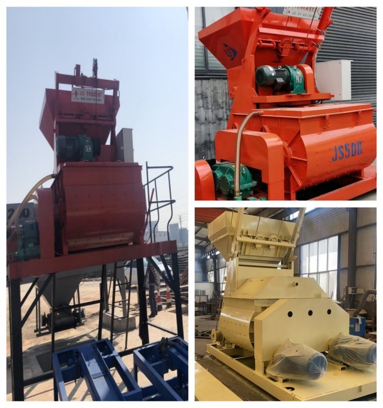 High Quality JS500 Mobile Concrete Mixers New Steel Construction Equipment Motor Engine Manual Dischar Construction Industries