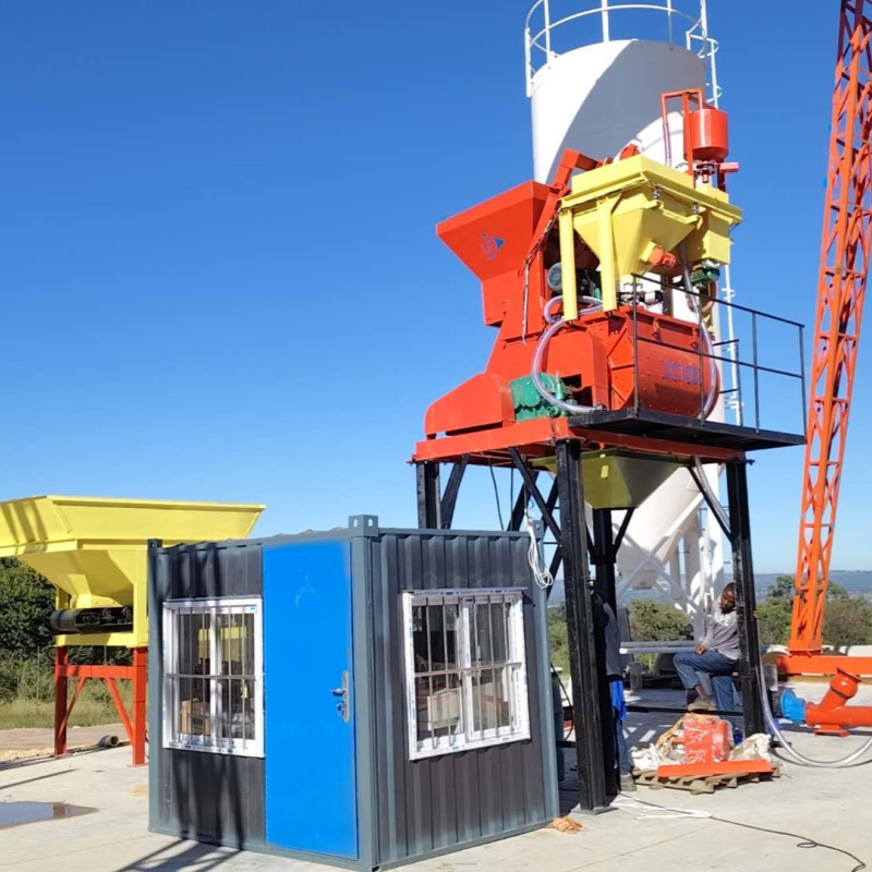 High Productivity New Condition HZS25 Concrete Mixing Station Includes Batching Concrete Bin Hopper