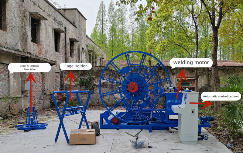  Automatic Concrete Drain Culvert Pipe Steel Cage Welding Making Machine for Sale