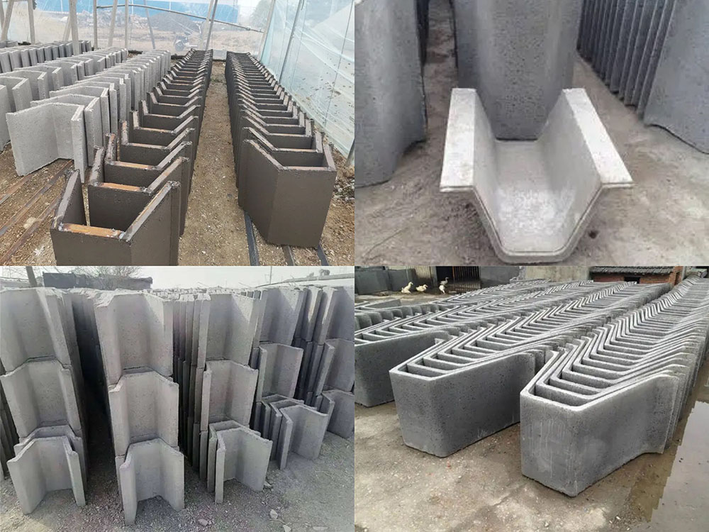 Water Drainage U Channel Making Machine, Precast Concrete Channel, U Shape Drain