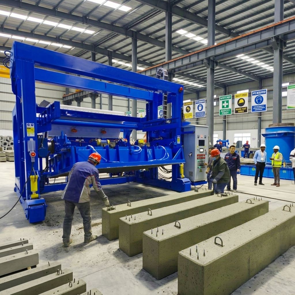 Mobile Automatic Precast Concrete Component Making Machine Multi-function U Groove and Road Barrier Molding Machine