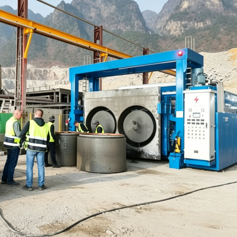 Self-propelled Concrete Drain Pipe Casting Machine Automatic Cement Box Culvert Manhole Ring Forming Machine