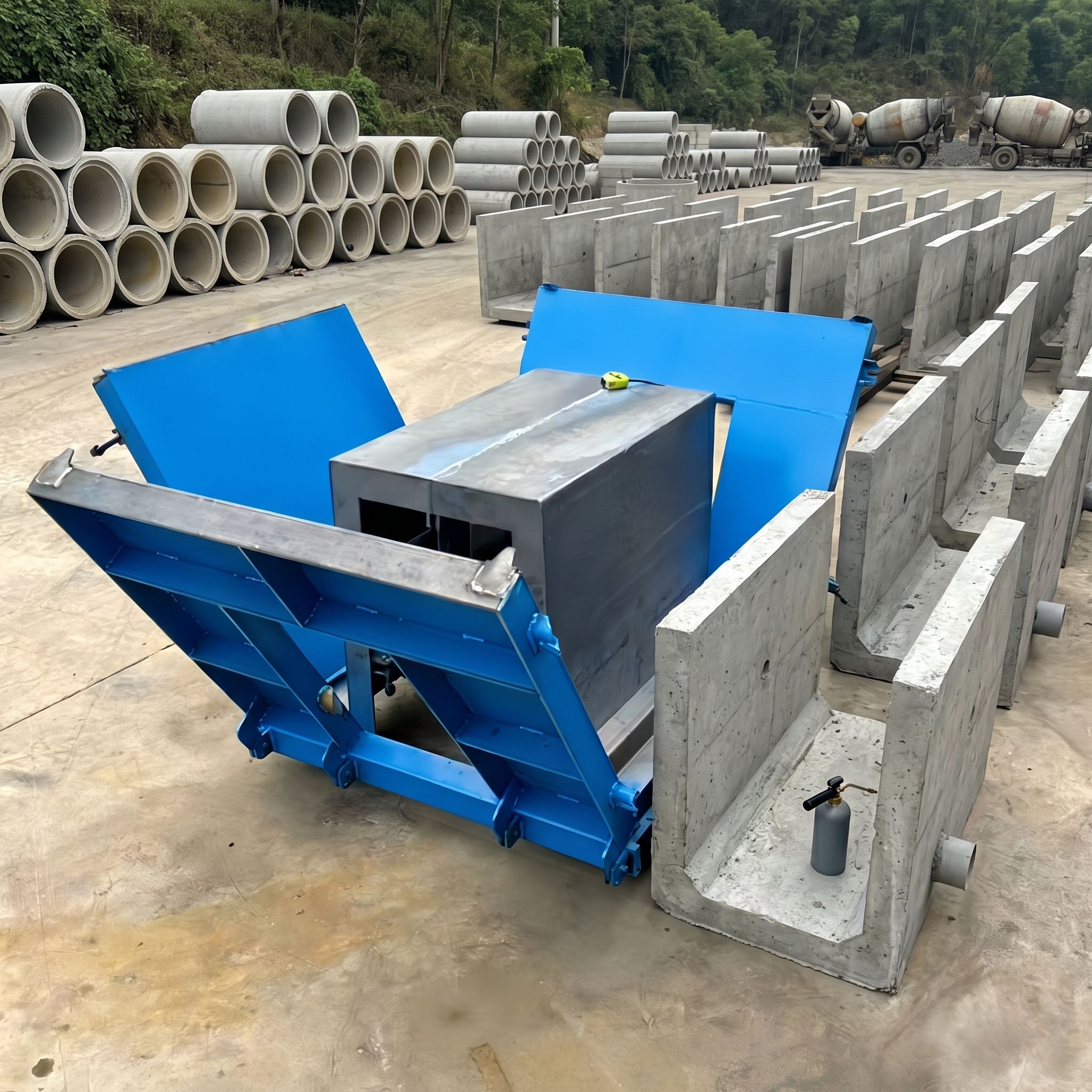 Small Size Precast U Ditch Formwork Family Courtyard Irrigation Water Canal Mold U-Drain Mould Concrete Drainage Gutter Mold