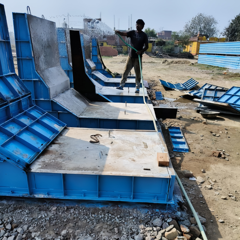 High Quality QF Brand L-Shaped Retaining Wall Molds for Precast Concrete Durable Steel Molds Easy Assembly