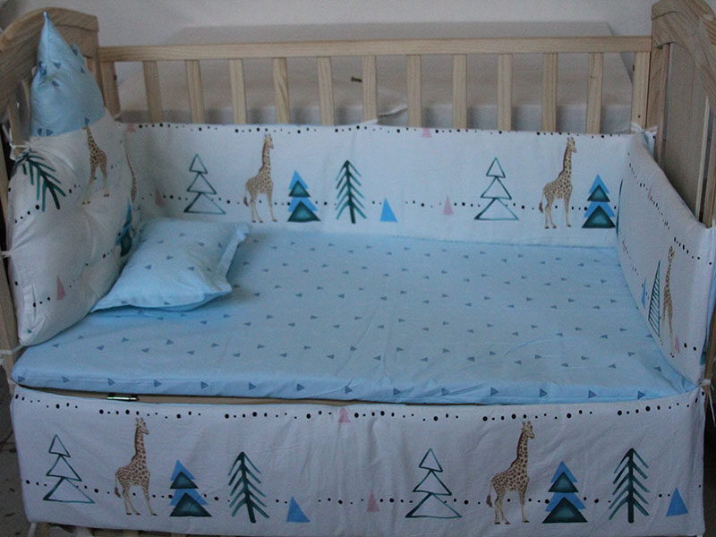 Baby crib bumpers / 100% cotton crib bumpers