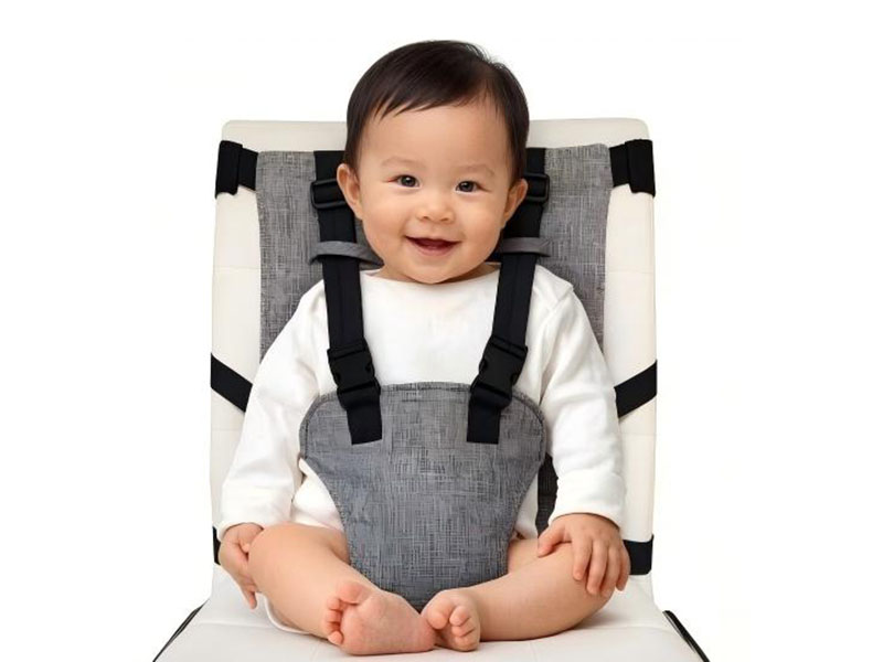 Child safety belts / five-point harnesses for plastic high chairs and strollers