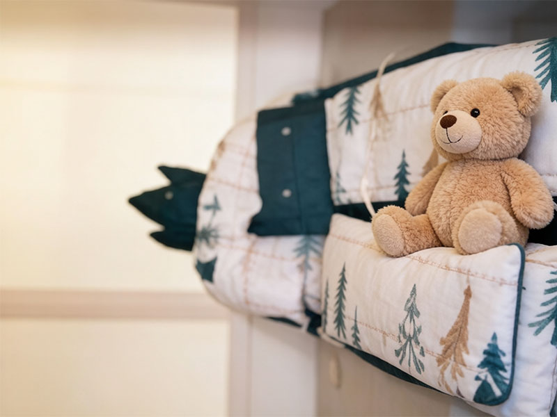 Baby 100% cotton crib bumpers/5-piece 100% cotton baby crib set/fully upholstered crib bumper cover