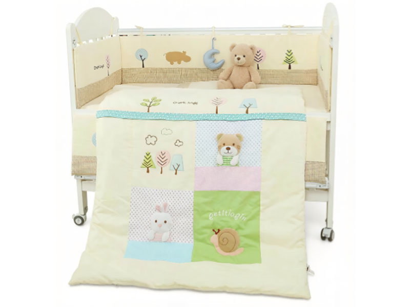 Baby crib bumpers/100% cotton crib bumpers/5-piece 100% cotton baby crib set/baby crib bumpers