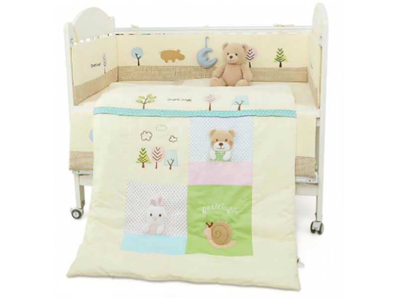 Baby crib bumpers/100% cotton crib bumpers/5-piece 100% cotton baby crib set/baby crib bumpers