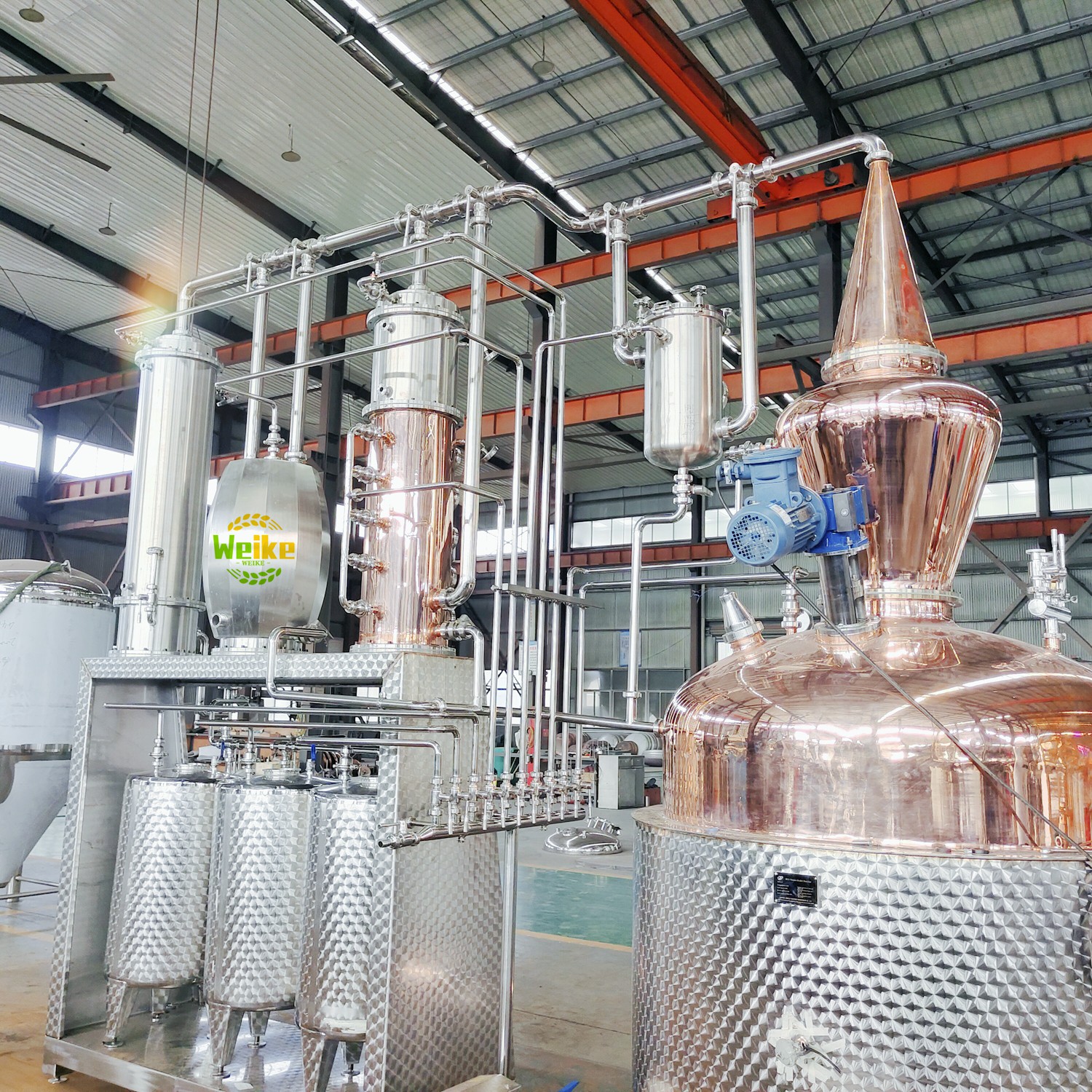 Peralatan Distilasi Alkohol Refluks 500L Penyulingan Vodka Gin