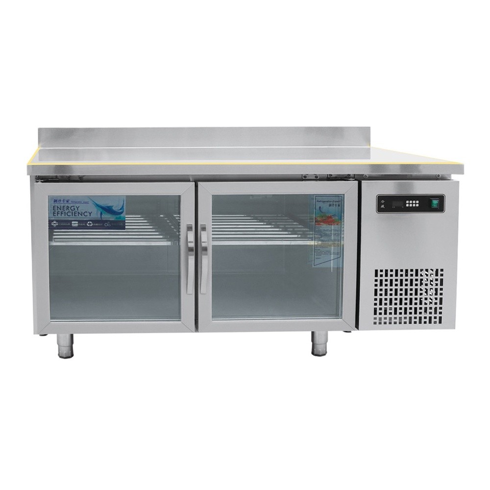 Glass door food storage counter