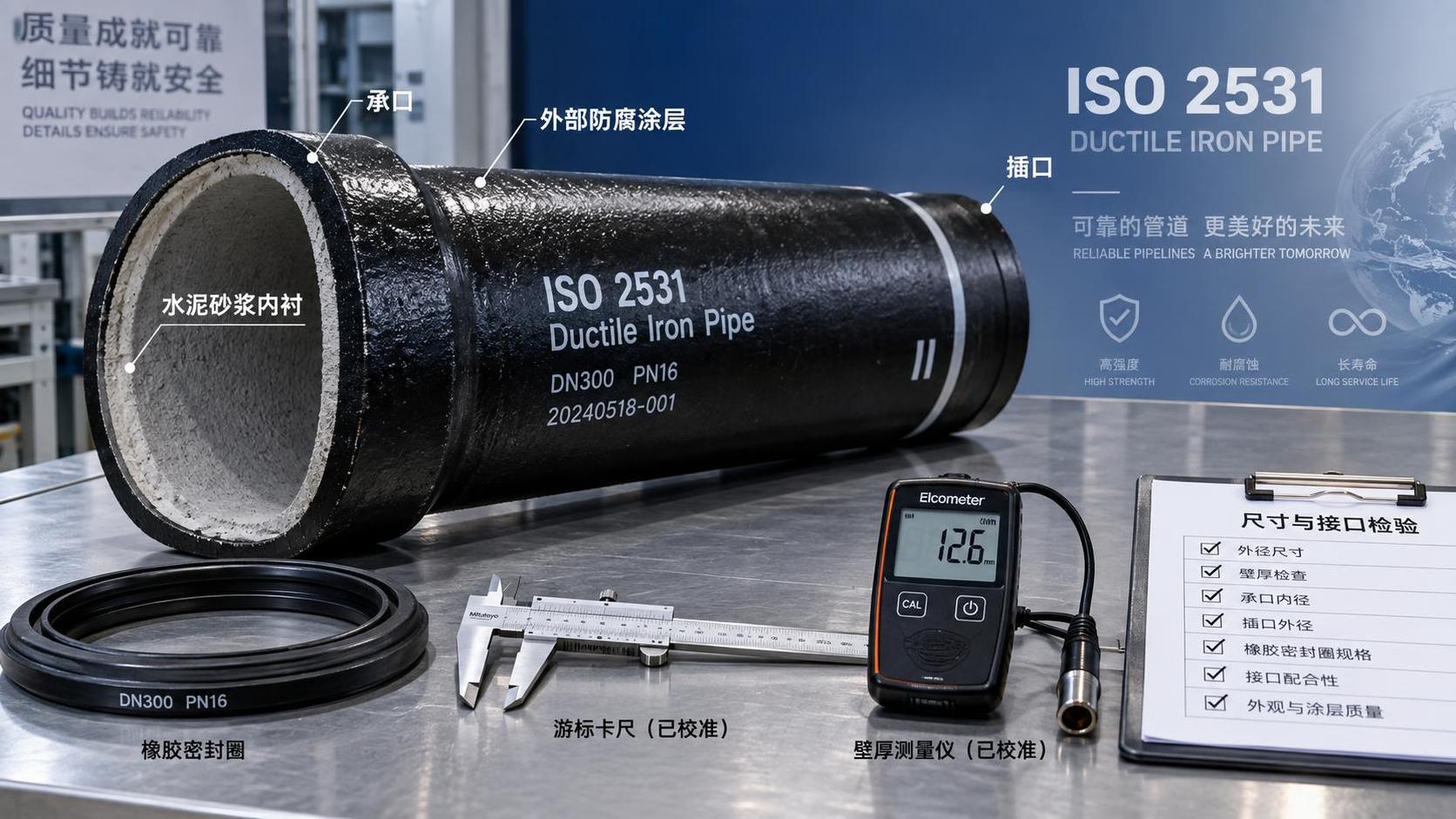 วิธีตรวจสอบว่าท่อเหล็กหล่อเหนียว ISO 2531 เป็นไปตามมาตรฐานหรือไม่