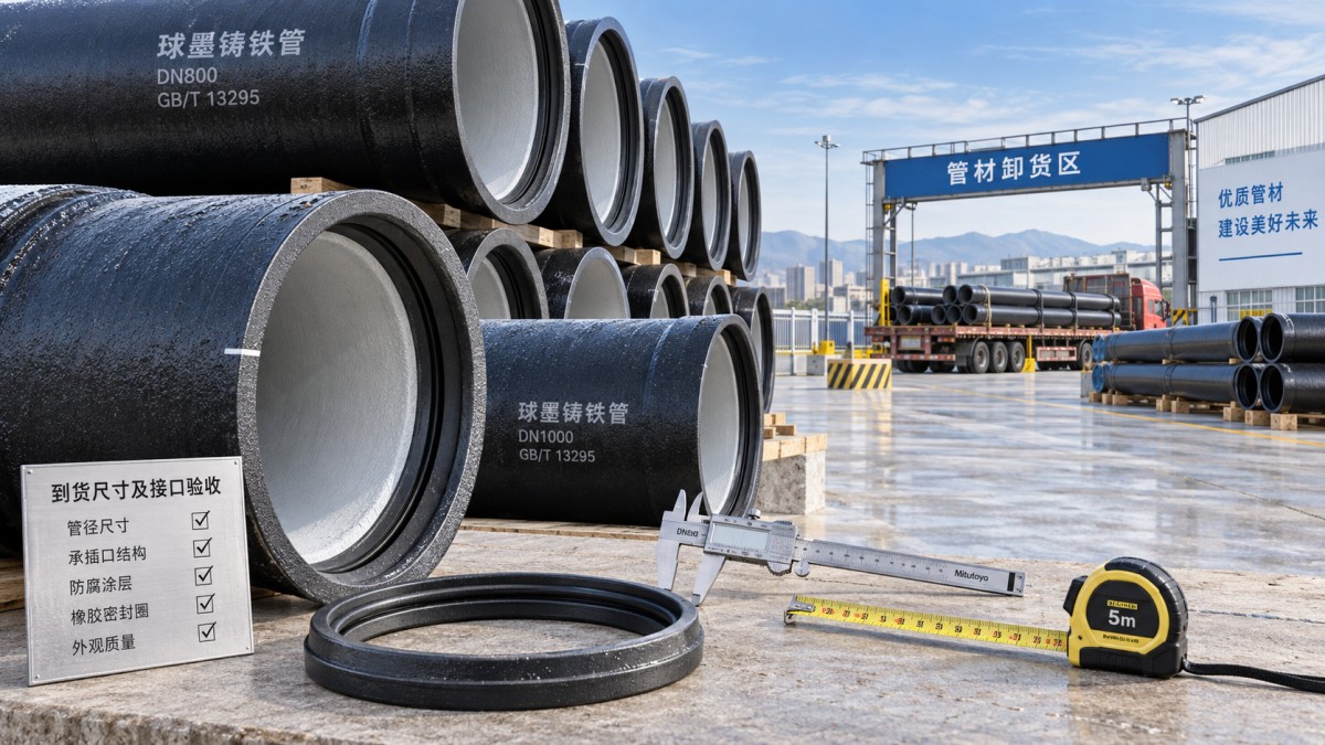 Site Acceptance Checklist for EN 545 Ductile Iron Pipe Deliveries รายการตรวจสอบการตรวจรับหน้างานสำหรับการส่งมอบท่อเหล็กหล่อเหนียว EN 545