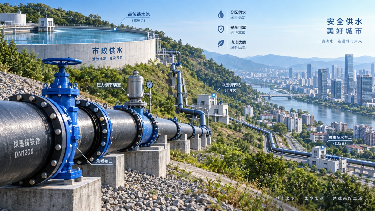 Sizing Ductile Iron Pipe for Municipal Water Demand and Pressure Zones การกำหนดขนาดท่อเหล็กหล่อเหนียวสำหรับความต้องการใช้น้ำของเทศบาลและโซนความดัน