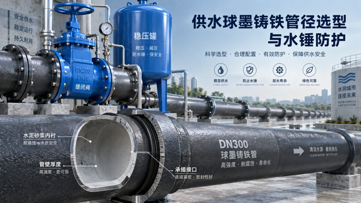 Sizing ductile iron pipe for water supply to withstand pressure surges Tính toán kích thước ống gang cầu cấp nước để chịu được áp lực nước va