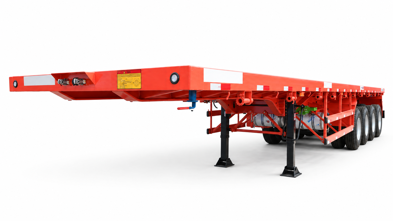 Semi-Trailer Flatbed Kontainer 40ft 4 Gandar