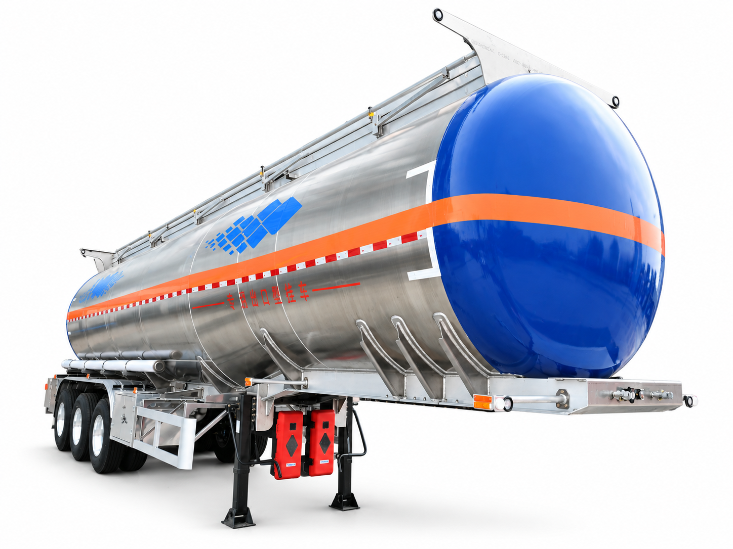 Semi-Trailer Tangki Bahan Bakar Leher Angsa Paduan Aluminium 3 Gandar