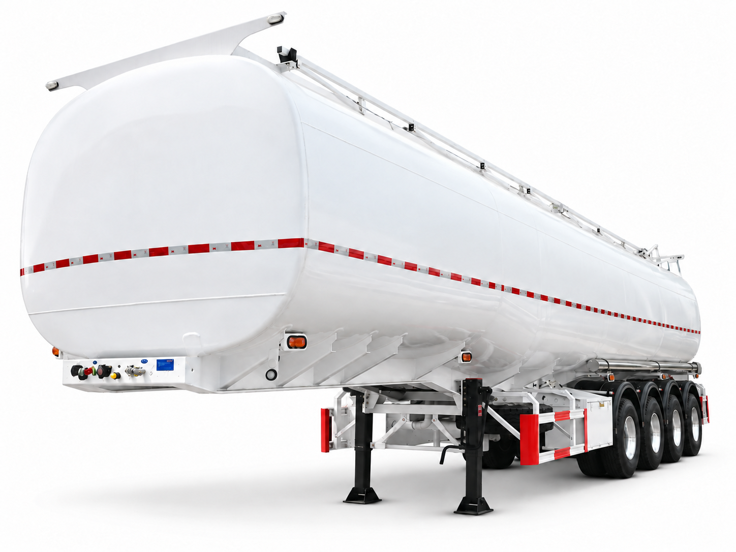 Semi-Trailer Tangki Bahan Bakar Gooseneck 4 Gandar 45000L