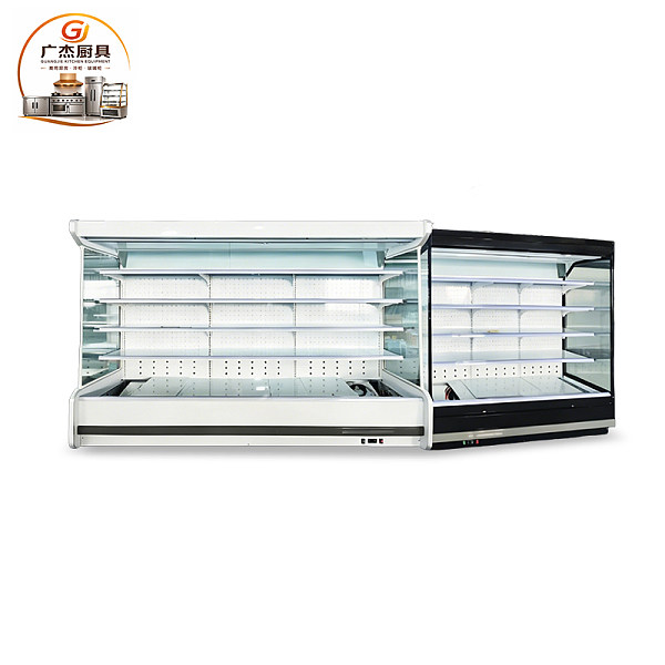 How can air curtain display cases and modular island display cases be tailored to meet business needs?