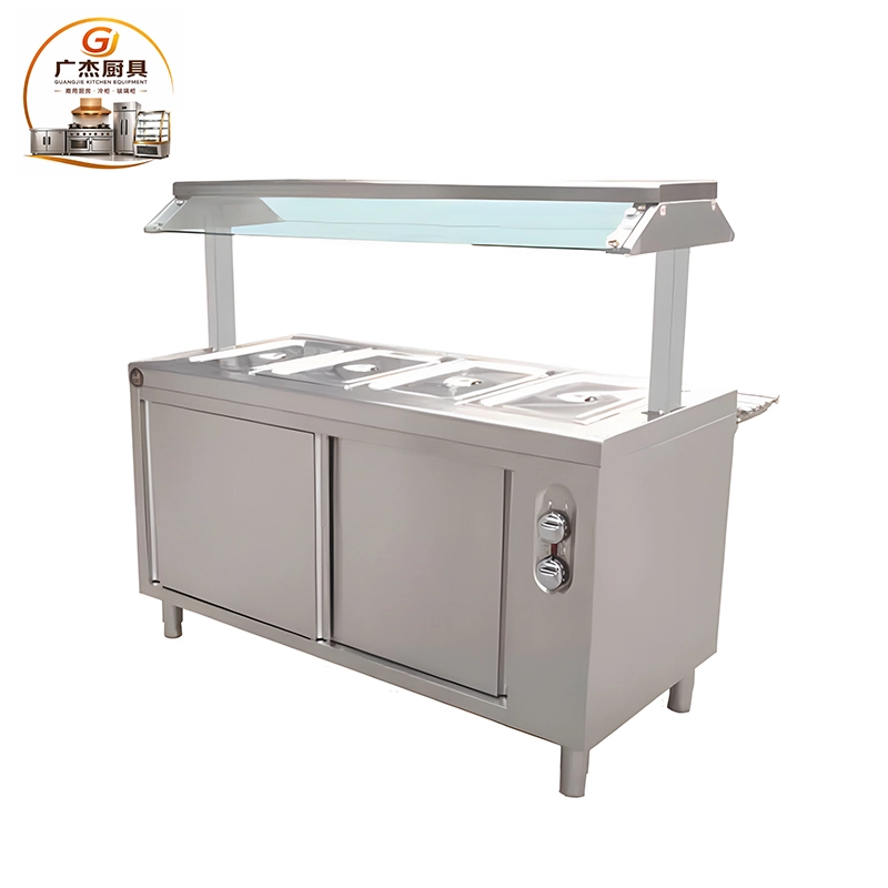 Umbrella style electric bain marie with glass