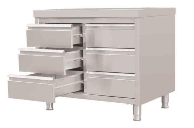 Commercial Stainless Steel Six Drawer Cabinet