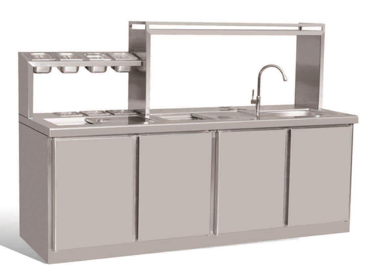 Commercial Stainless Steel Tea Station Cabinet