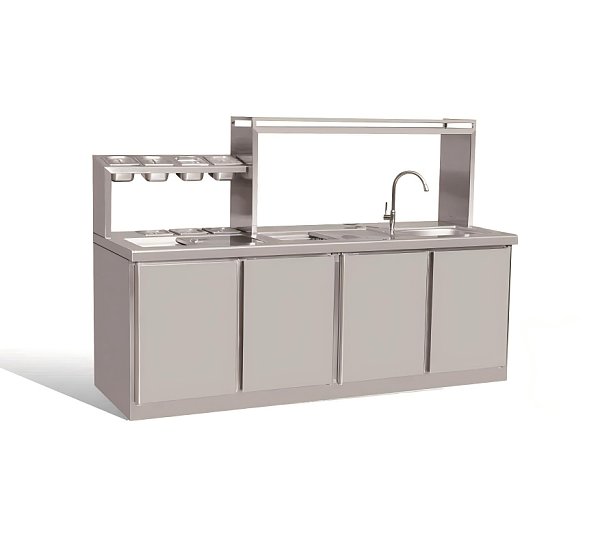 Commercial Stainless Steel Tea Station Cabinet