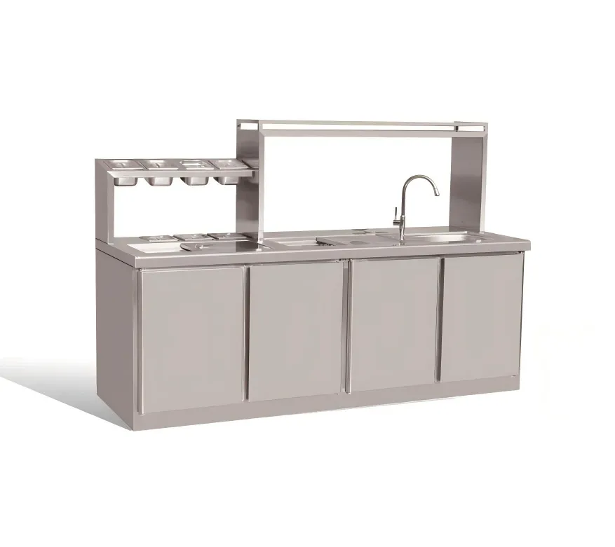 Commercial Stainless Steel Tea Station Cabinet