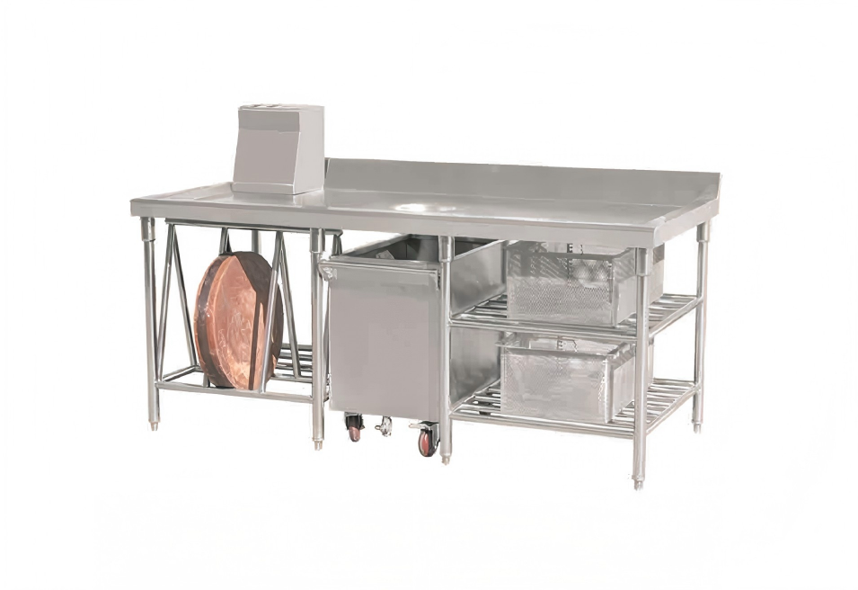 Commercial Wooden Top Kitchen Work Table for Food Preparation