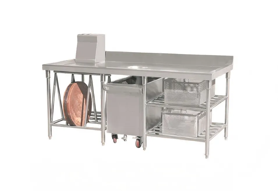 Commercial Wooden Top Kitchen Work Table for Food Preparation