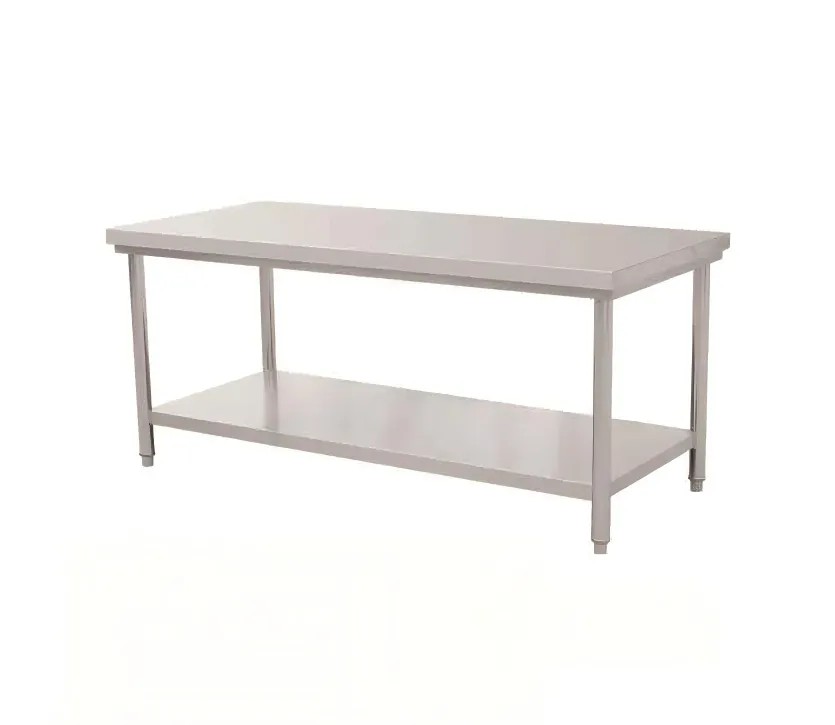 Solid undershelf stainless steel work table