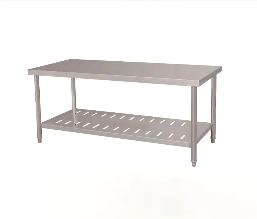 Perforated undershelf stainless steel work table