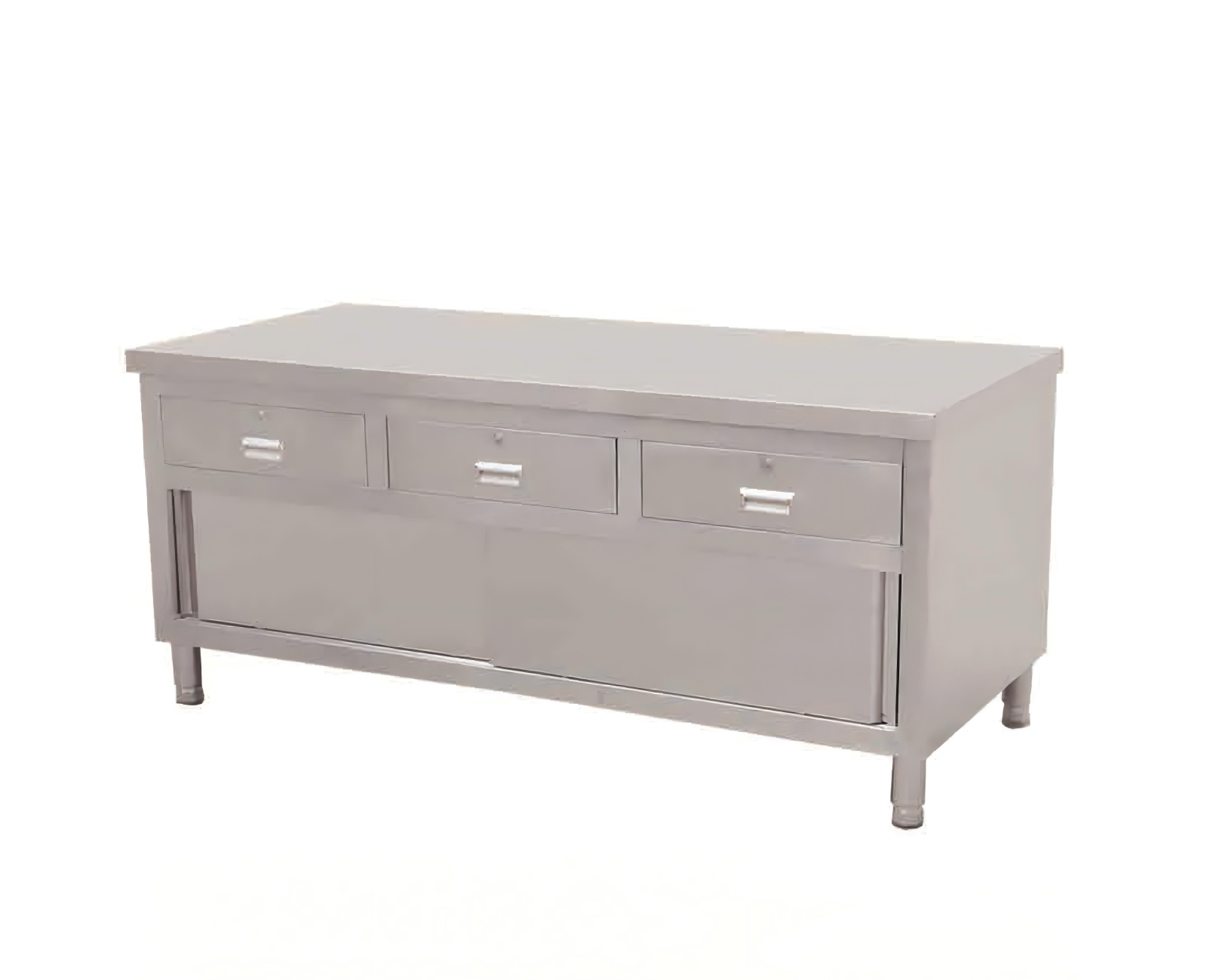 Stainless Steel Cabinet Work Table with Doors and Drawers