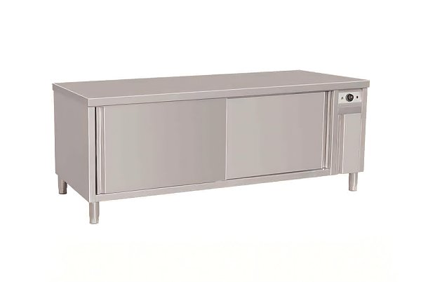 Stainless Steel Hot Air Warming Cabinet with Double Hinged Doors