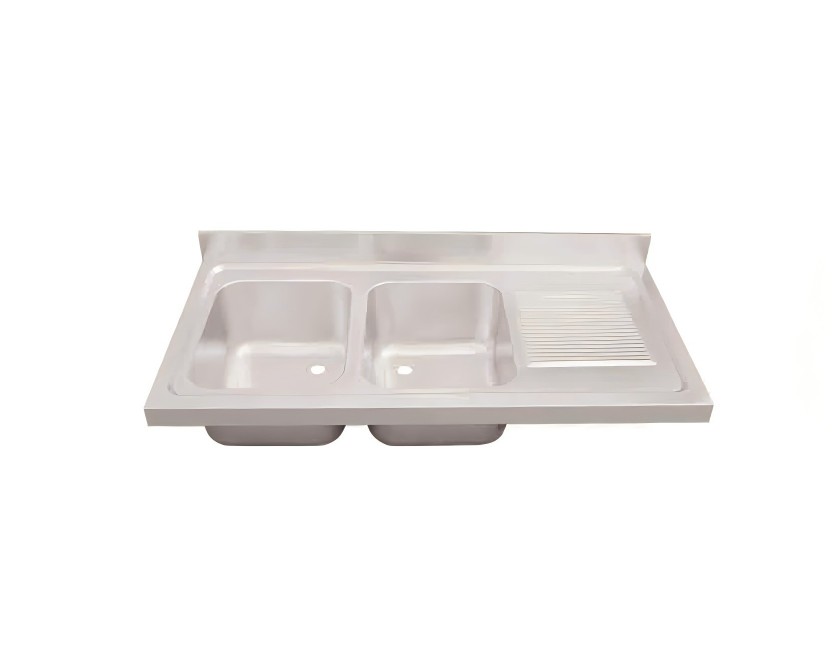 MS2B-R Double Sink Top with Left or Right Drainer