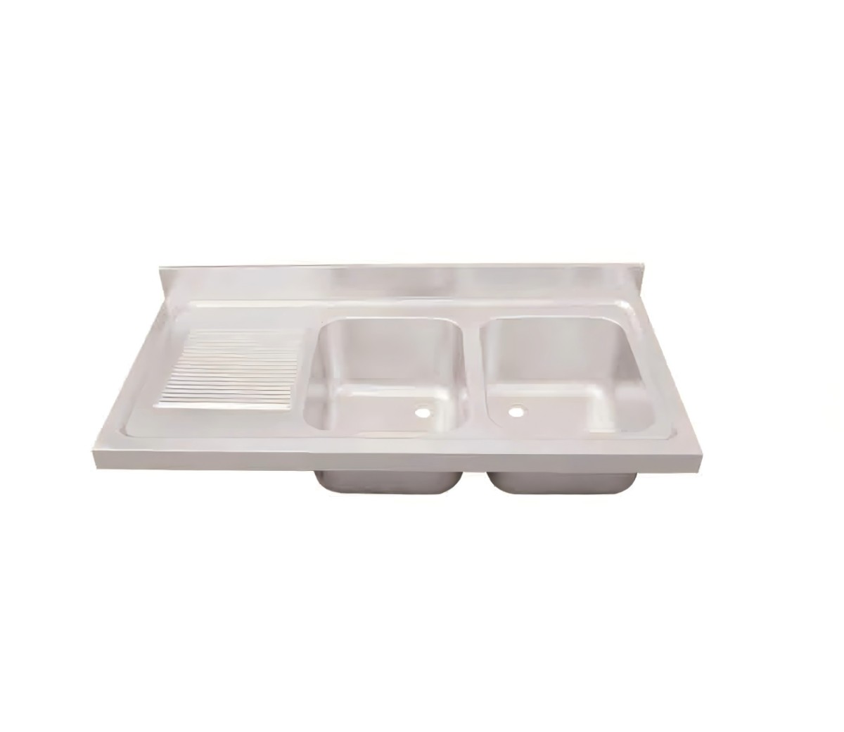 MS2B-L Double Sink Top with Left Drainer
