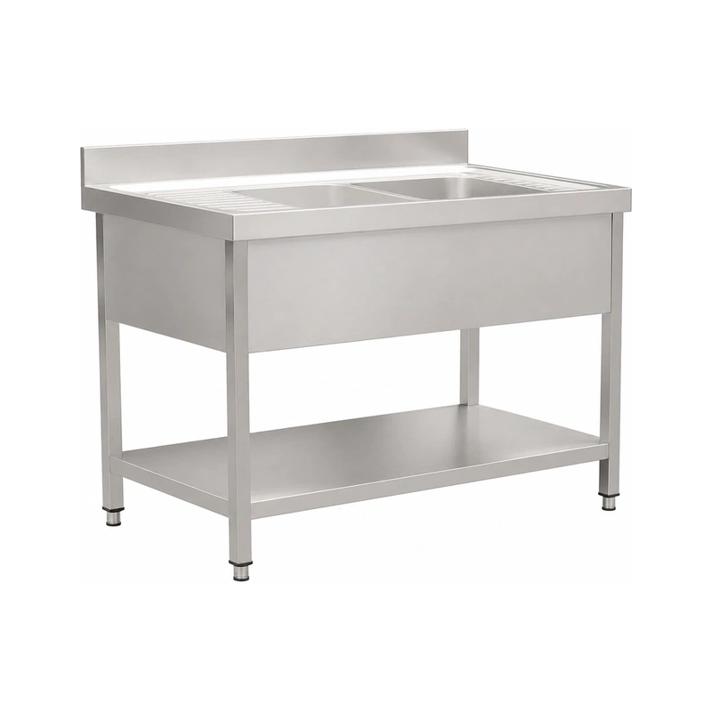ZZDS Series European Style Stainless Steel Sink with Undershelf and Drainboard