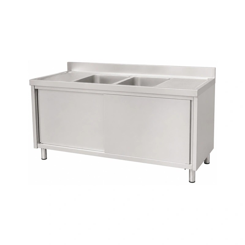 European Style Double Sink Cabinet with Double Drainboards