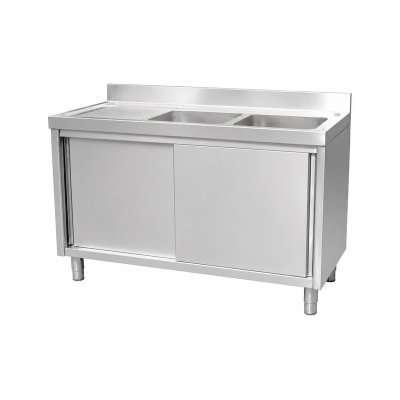 DSGS Series European Style Stainless Steel Sink Cabinet with Drainboard