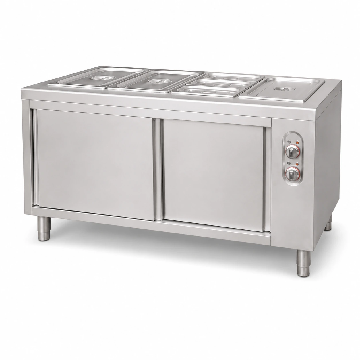 Commercial Bain Marie Food Serving Counter with Glass